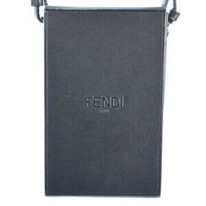 FENDI Leather Vertical Box Shoulder Bag Black